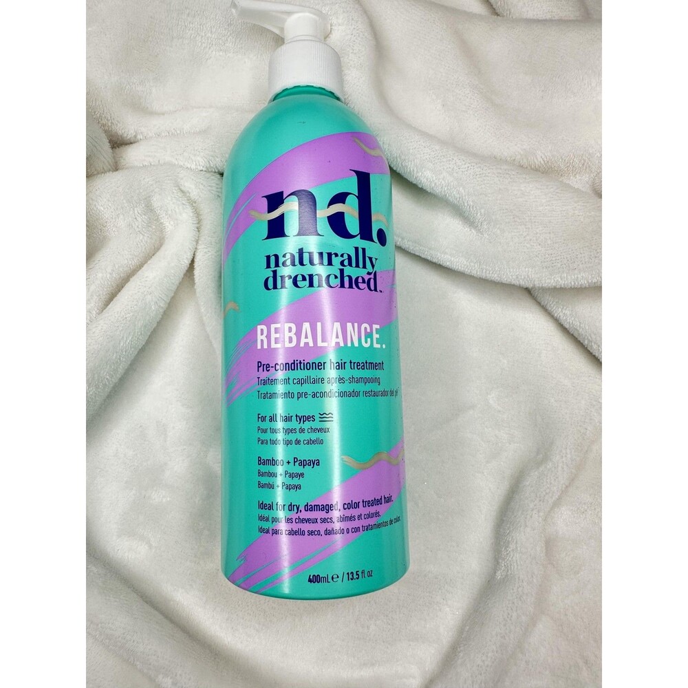 Naturally Drenched Rebalance Pre-Conditioner Hair Treatment 13.5oz Bamboo Papaya - Picture 1 of 3